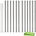 Accmor 18/8 Stainless Steel Smoothie Straws(LE:8.5in, OD: 0.35 in), FDA-approved Reusable Wider Drinking Straw - Set of 12 Straight straws with 2 Brushes-Great for To-Go Cups, Mason Jars, Ball Jars