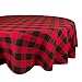 DII Cotton Buffalo Check Plaid Round Tablecloth for Family Dinners or Gatherings, Indoor or Outdoor Parties, & Everyday Use (70x70