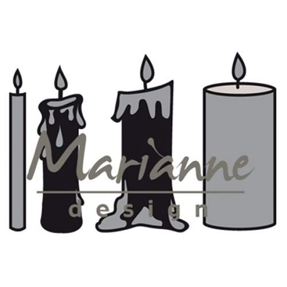 Marianne Design Craftables Candles Set Die, Metal, Grey, 14.2 x 11.3 x 0.2 cm