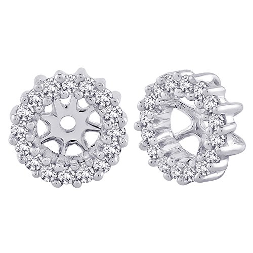Diamond Earring Jackets in 10K White Gold (1/4 cttw)