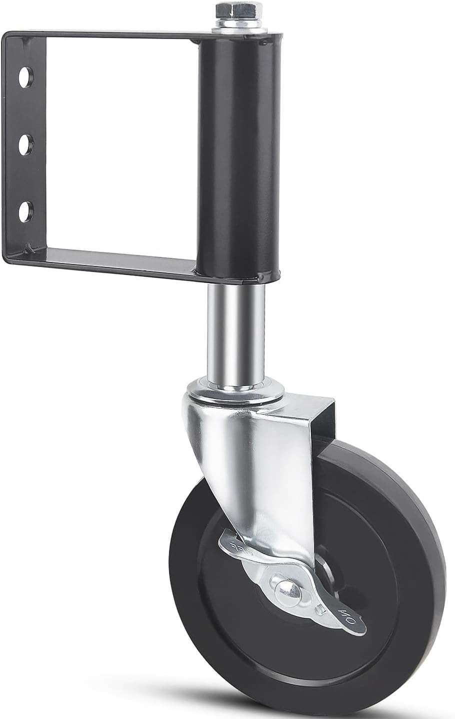 Eidoct Heavy Duty Gate Caster Wheel 4 Inch Rubber Roller with Brake 100 Lbs