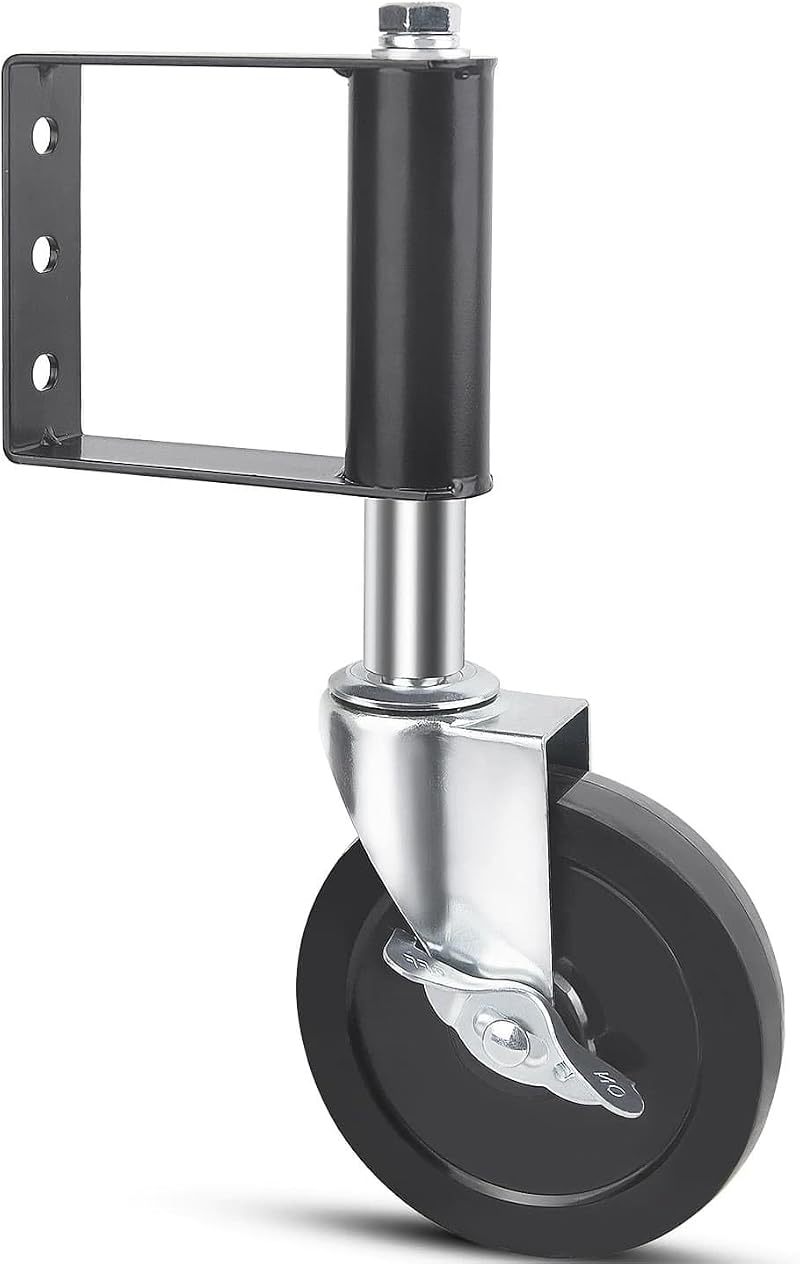 Eidoct Heavy Duty Gate Caster Wheel 4 Inch Rubber Roller with Brake 100 Lbs