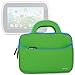 Evecase Slim Neoprene Briefcase w/Handle & Accessory Pocket/Ultra Portable Travel Carrying Pouch Cover - Green for Leapfrog Epic/LeapPad Platinum/LeapPad Ultra XDI 7-inch Kids Tablet