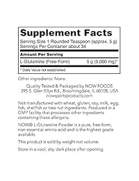 NOW Sports Nutrition, Glutamine Pure Powder, 6-Ounce