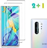 [2 Pack] Galaxy Note 10 Plus Screen Protector Tempered Glass Include a Camera Lens Protector,Glass Screen Protector with 3D Curved HD Clear Full Coverage for Samsung Galaxy Note10 Plus