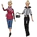 E-TING 2 Set Fashion Doll Clothes Casual Wear Coat Tops Blouse Pants Trousers Red Dress Handbag Shoes for Barbie Dolls