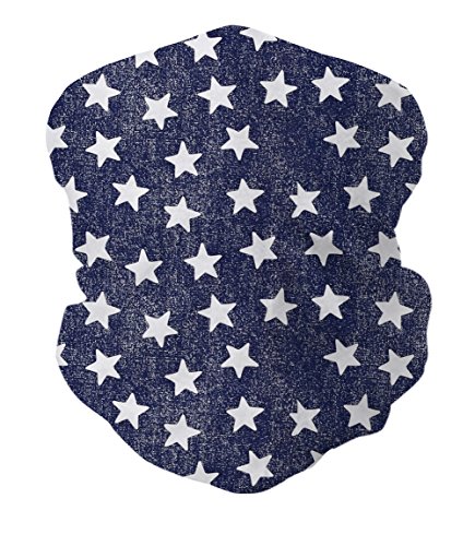 TUONROAD Printed Womens Plain Navy Blue White Stars Magic Neck Headband Scarf Mens Multifunctional Festival Fi