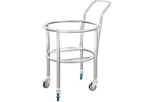 Stainless Steel Insulated Drum Cart，Commercial Stock Pot Stand Mobile Gas Bottle Base,Heavy Duty Drum Dolly,Multifunctional M