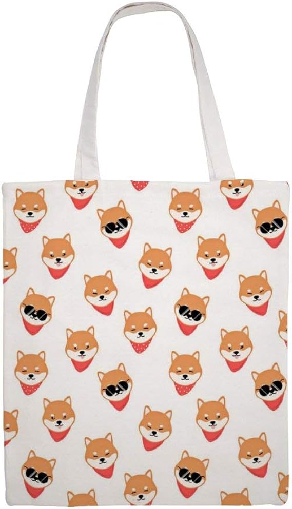 Amazon かっこいい 柴犬 キャンバス トートバッグ ハンドバッグ 手提げバッグ レディース エコバッグ ショッピングバッグ 大容量 通学 通勤 両面印刷 トートバッグ