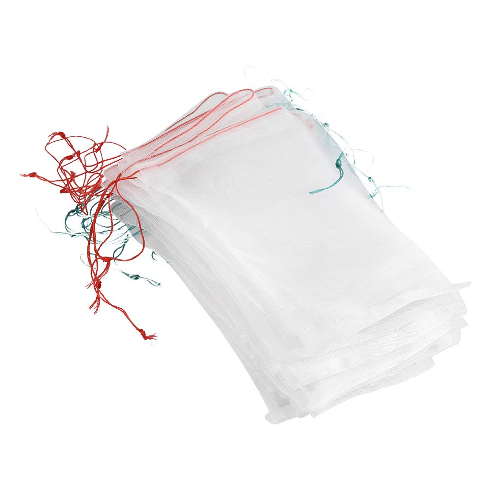50pcs Plant Fruit Bags Drawstring Mesh Bags Reusable Garden Netting Bags Garden Tools for Fruits Vegetable Food Grocery Storage(25 * 15cm)