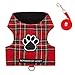 SCIROKKO Cat Harness and Leash Set - Escape Proof Adjustable for Outdoor Walking Jacket with Safety Buckle, Plaid