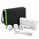[Patent Protected] BESTEK Travel Adapter 220V to 110V Voltage Converter with 6A 4 USB Ports and UK/AU/US/EU Plug Adapter