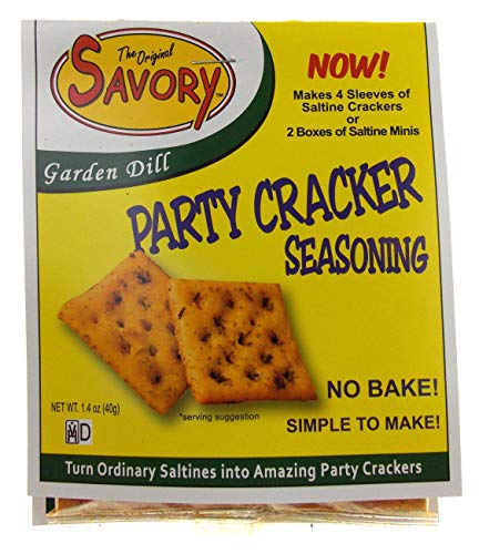Garden Dill Flavor Savory Saltine Seasoning 1.4 Ounce Bundle, 3 Packs + 3 Zip Top Bags + Recipes Card