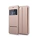 Nouske Smart Touch Case S-View Window Flip Cover/Magnetic Closure/Stand/TPU bumper/360 Protection for 5.5 inch iPhone 6 Plus/6S Plus, Gold