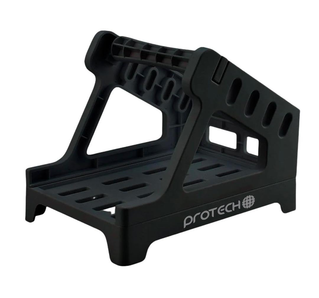 PROTECH® Label Holder for Thermal Label Roll and Fanfold Labels, Label Dispenser for 6x4 Labels, Thermal Label Printer Accessory, Thermal Label Holder for Desktop Label Printer (Black)
