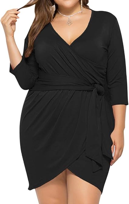 black wrap dress bodycon