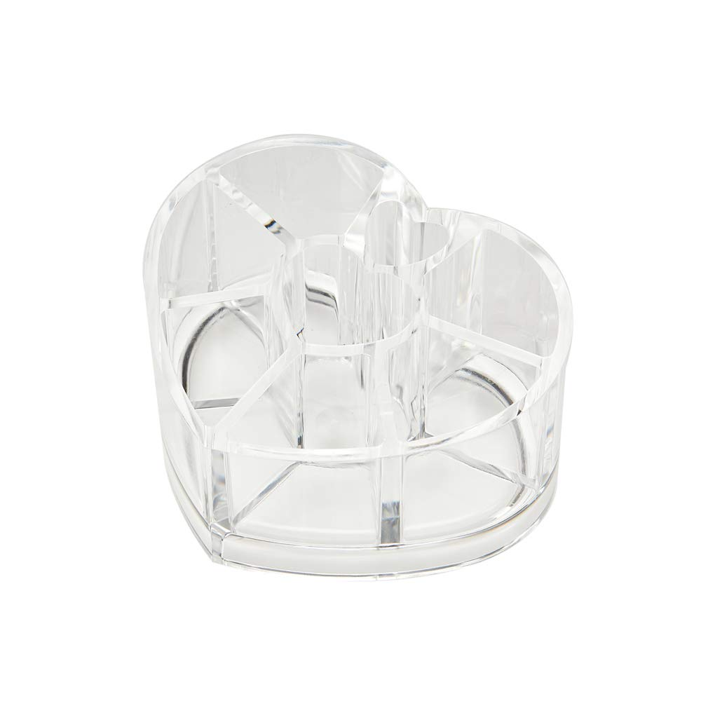 Arcylic Makeup Organiser Brush Holder Cosmetic Storage Box Heart Shape Lipstick Organiser Clear Cosmetic Container Make up Organiser Holder