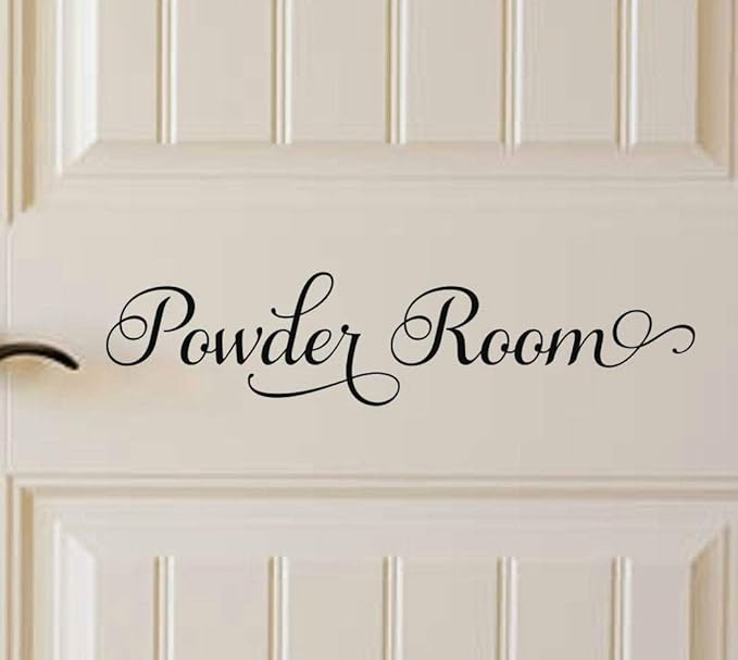 DKISEE Calcomanía de vinilo para pared de cuarto de baño en polvo para