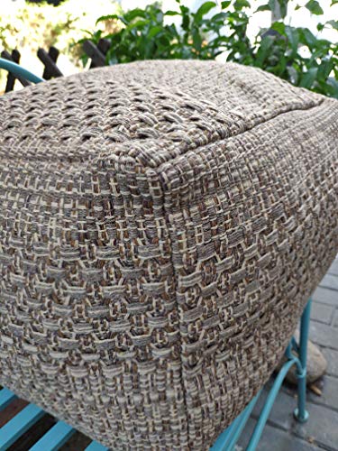 image for YISSEN RISEON Boho Hand Woven Contemporary  Cotton Linen Fabric Pou