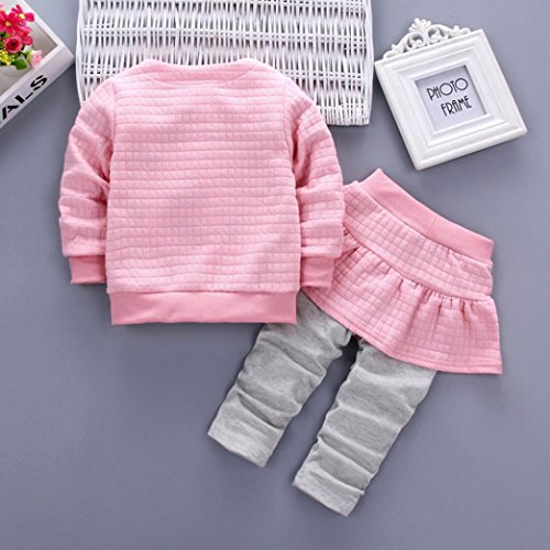 Fabal 2Pcs Infant Toddler Baby Girls Rabbit Print Tops Coat+Pants Outfits Clothes Set (12-18Months, Pink)