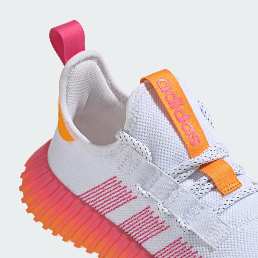adidas Women's Kaptir Flow Sneaker, White/Pulse Magenta/Crew Orange, 8 - Image 8