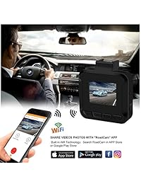Cámara HD para el auto, 1296P Dash Camera Recorder WiFi y GPS incorporados, gran angular de 165 °, LCD de 1.5 ", Sensor G, Visión nocturna Súper, Grabación de bucle, Monitor de estacionamiento + Tarjeta SD de 16GB gratis