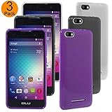 BLU Advance 5.0 HD Case,BLU Dash X2 Case,[3 Pack] ATLY(TM) [Black][Clear][Purple] Soft TPU case From BLU Advance 5.0 HD (A050) / BLU Dash X2 (D110U)