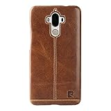 Huawei Mate 9 Case, Pierre Cardin Genuine Leather Protective Slim Fit Case Skin Cover for Huawei Mate 9 (Brown)