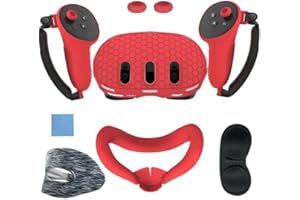 Coyktonty Silicone Protective Cover Shell Case for Meta Quest 3 VR Headset Head Face Cover Eye Pad Handle Grip Button Cap VR 