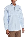 Columbia Super Bahama Long Sleeve Shirt, White Cap/Gingham, Large