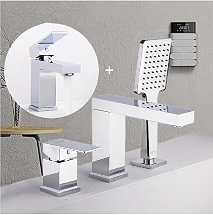 Amazon Com Gowe Brass Waterfall Faucet Bath Tub Mixer Deck
