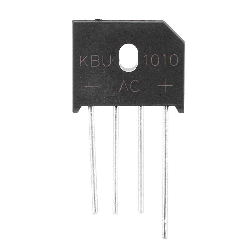 KBU1010 Puente Rectificador de Puente Diodo de Plomo 1000V 10A Puente de Diodo Para Circuitos Electrónicos/Electrodomésticos(5 piezas)