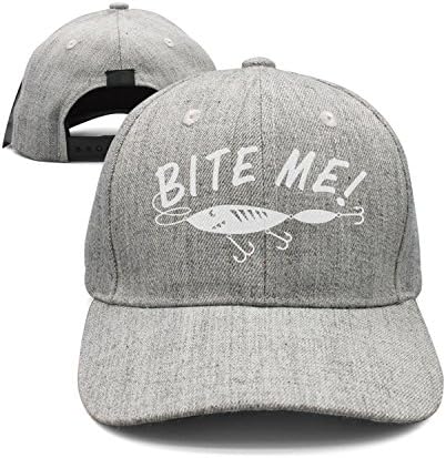 Alility Caps Bite Me Funny Fishing Vintage Adjustable Denim Hat Trucker Cap ForAdult