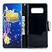 Galaxy Note 8 Case, MOLLYCOOCLE Printed Painting Wallet Case Premium PU Leather Flexible TPU Inner Cover Credit ID Card Holders Magnetic Flip Slim Fit Shockproof Stand Skin Shell, Purple Butterfly