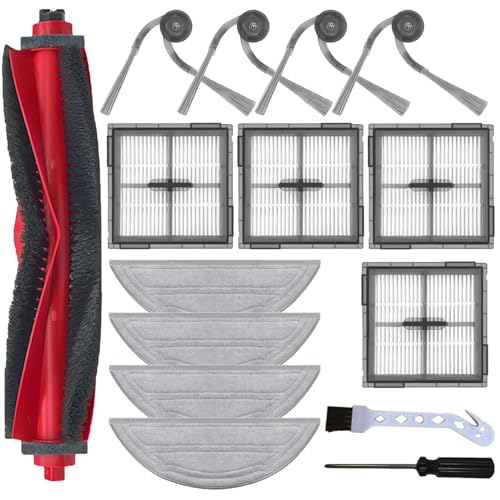 Q10 S5 Accessories Set for Roborock Q10 S5 / Q10 S5+ Robot Vacuum Cleaner: 1 Main Brush, 4 Cleaning Cloths, 4 HEPA Filters, 4 Side Brushes, 2 Cleaning Tools
