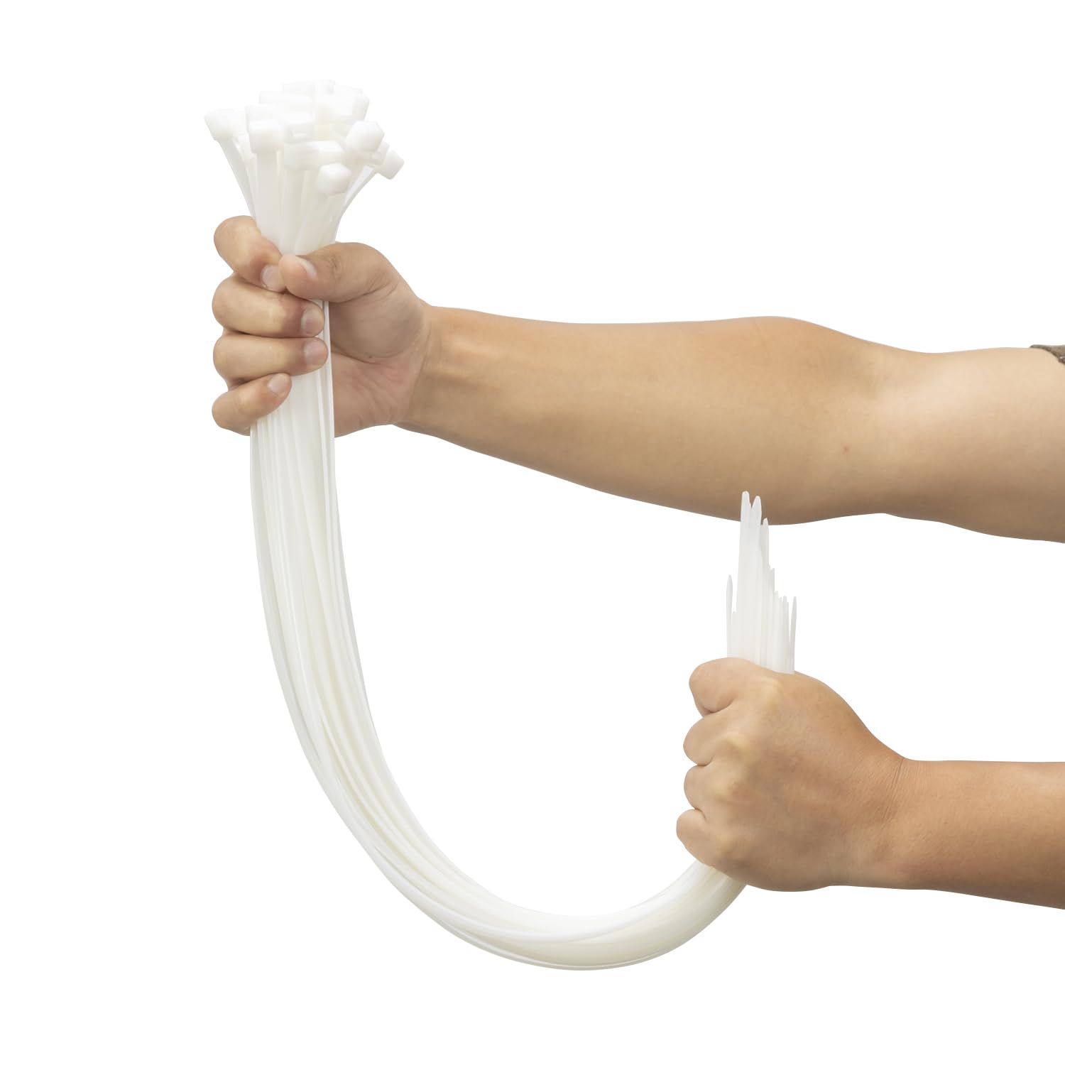 XINGO 100 PCS White Cable Ties Heavy Duty, 600mm x 9mm Long with 80 KGS Ultra Strong Tensile Strength, Large UV Resistant Cable Ties Extra Long Tie Wraps for Outdoor Use — image 1