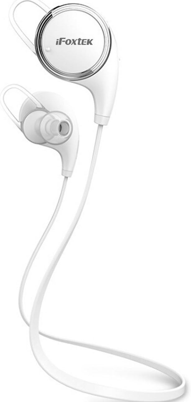 iFoxtek QY8 QCY V4.1 Bluetooth Headphones In-Ear Noise Cancelling Earphone for iPhone iPad Samsung Smartphones (white)