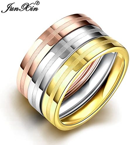 Slyq Jewelry 3pcs Gold Stainless Steel Ring For Men And Women Round Wedding Engagement Cross Rings Birthday Gifts