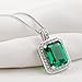 Newshe Pendant Necklace Jewelry for Women 14K Rose Gold Heart Crystle Gemstone 925 Sterling Silver Blue White AAAAA Cz (Green Stone Necklace)