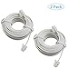SHONCO 2 Pack 6M 20ft Phone Telephone Extension Cord Cable Line Wire with Standard RJ11 6P4C Plugs for Landline Telephone- White