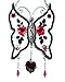 Cos2be Butterfly Suncatcher with Pressed Flower Wings in Glass Ornament for Window Silver Metal Wind Engraved Charm - Gifts for Sister Mom Grandma Birthdays Christmas St.Patrick's Day with Gift Boxes