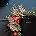Valery Madelyn 6 Pcs Gold Glitter Christmas Picks with Artificial Pine Cone and Leaves for Christmas Tree Flower Arrangements Wreaths and Holiday Decorations- 12inch