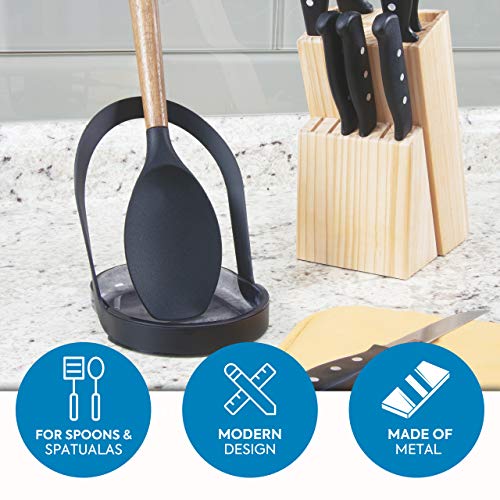 InterDesign Austin Metal Spoon Rest, Utensil Holder for Kitchen, Stove