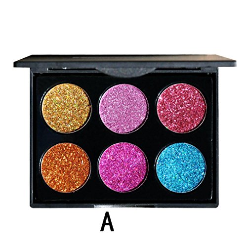 Pulison(TM) 6 colors Shimmer Glitter Eye Shadow Powder Palette Matte Eyeshadow Cosmetic Makeup (A)
