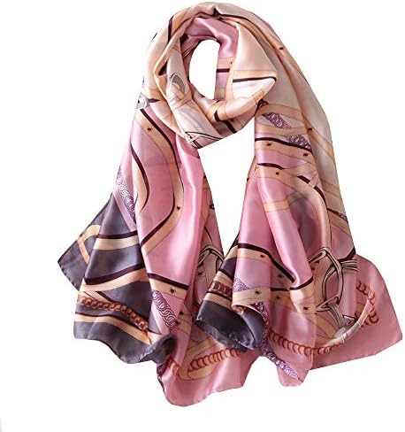 FM Womens Mulberry Silk Scarves Long Satin Lightweight Scarf For Women