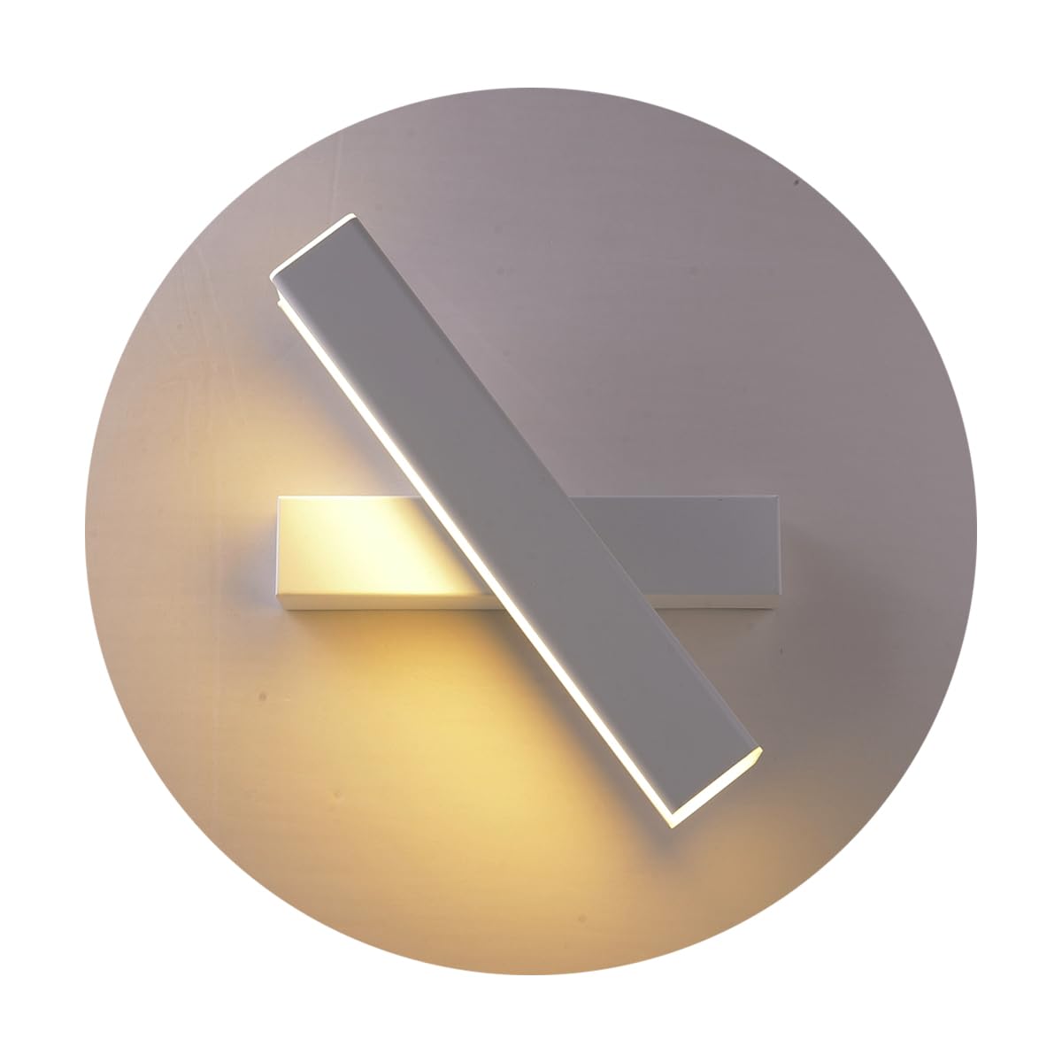 Chrasy LED Wall Light Modern Indoor Bright Wall Sconce Lamps, Rotatable 350° Angle Lighting Fixture Fit for Hallway Stairs Hotels Bedside Living Room (12W Warm White, White)