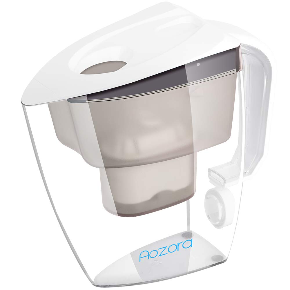Aozora 10 Cup Capacity BPA Free with 4-Stage Filter Pitcher for Reducing Lead, Mercury, Removing Chlorine Taste & Odor, 11, Safe Clean Drinking Water