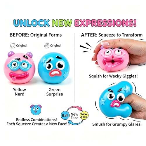 Last Page®13CM Smushers Squishy - Curiosities Smushers Dog Face Swap Squishy Soft Moldable Cute Slow Rise Relaxing Sensory Fidget Relief Anxiety Stress Fun with Interchangeable Faces