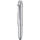 HONG DIAN M1 Fountain Pen Fine Nib, Silver & Submarine Shape Aluminium Short Mini Pocket Travel Pen