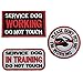SpaceAuto Bundle 3 Pieces Service Dog Working Do Not Touch Military Tactical Morale Badge Hook & Loop Fastener Patch